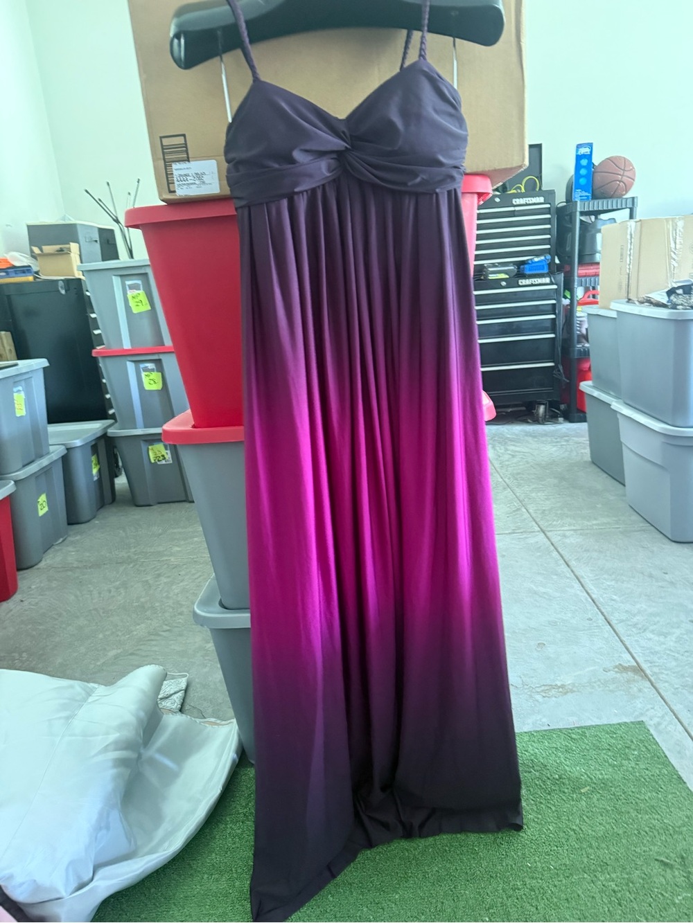 Women’s Ombre Spaghetti-Strap Maxi Dress - Purple to Fuchsia mp47